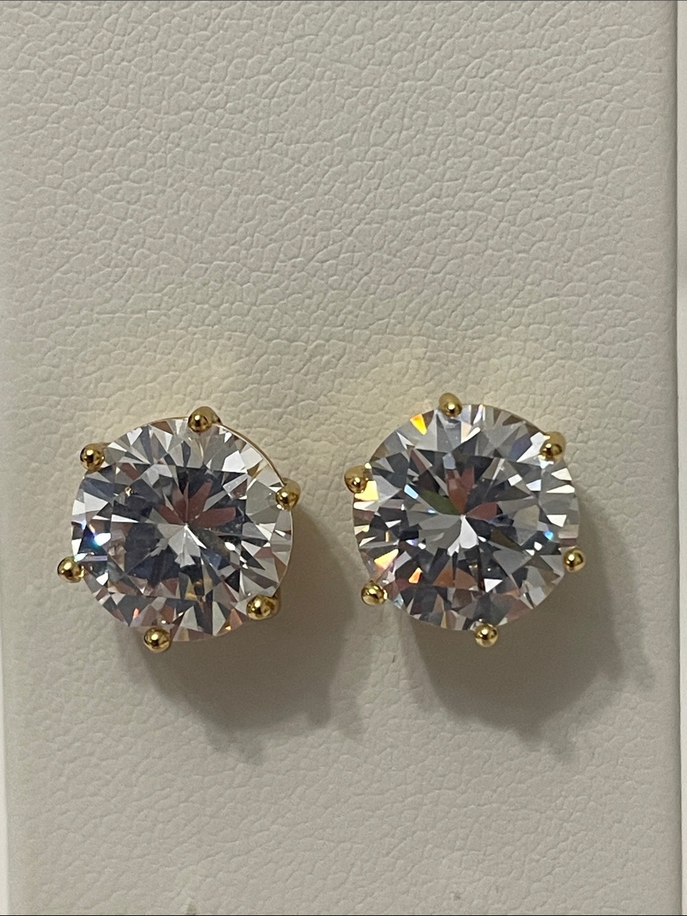Vintage Joan Rivers Classics Collection Gold-Tone 10mm Clear Stud Earrings